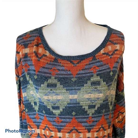 Ralph Lauren | Denim & Supply Womens Aztec Southwestern Geometric Sweater XL - Picture 4 of 8